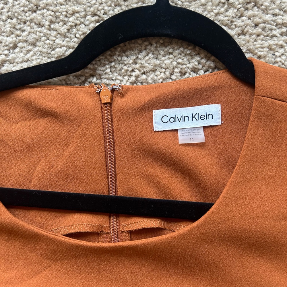 NWT Calvin Klein orange career dress - Picture 3 of 3